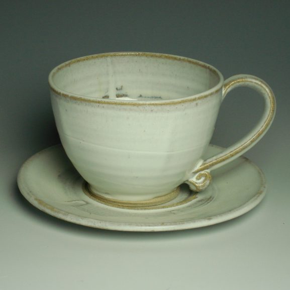 Cappucino Cup and Saucer - Winter white