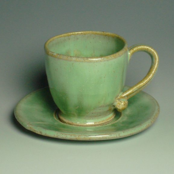 Espresso Cup and saucer Spring Green