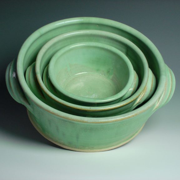 3 Serving Dish Set Green