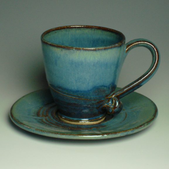 Tea cup and saucer - Summer blue