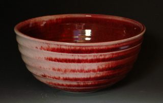 Hand-made red porcelain bowl