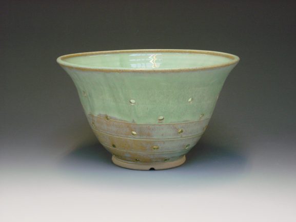 Ceramic colander - colour green