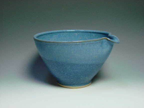 Blue ceramic mixing bowl