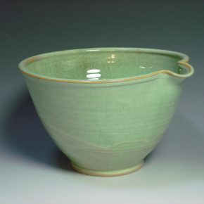Green ceramic mixing bowl