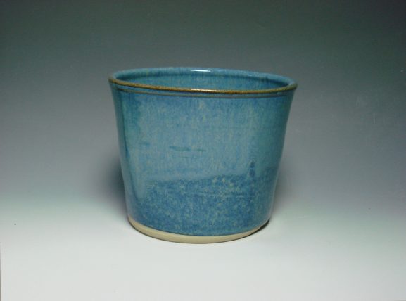 Blue ceramic plant pot