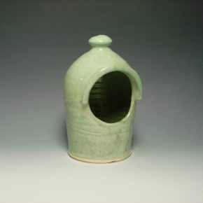 Ceramic salt pot - colour green