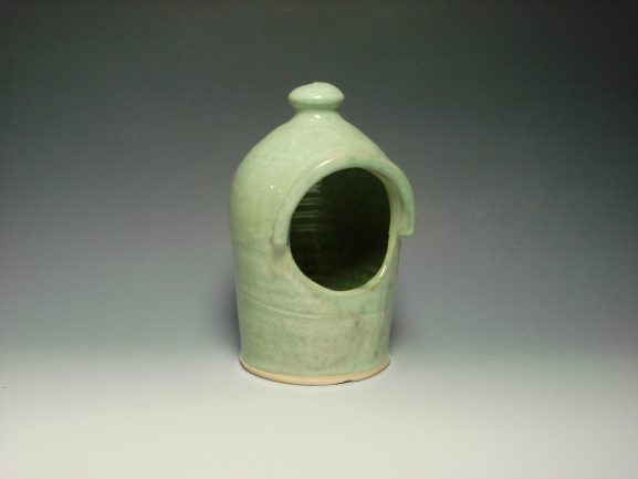 Ceramic salt pot - colour green